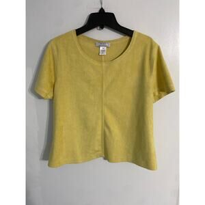 WAY Wonderful & Young top women’s size M yellow faux suede